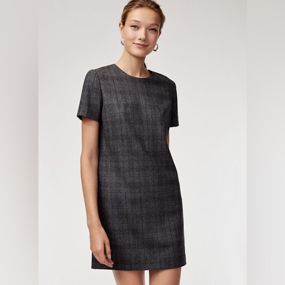 Babaton Wool & Cashmere Plaid Shift Dress